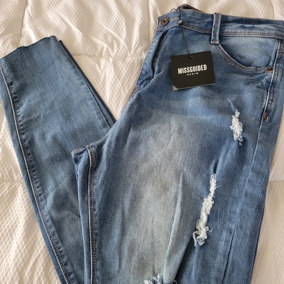 MISSGUIDED BRAND NEW SINNER HIGHWAISTED MARBLED SKINNY JEAN SIZE 10 - Picture 5 of 9